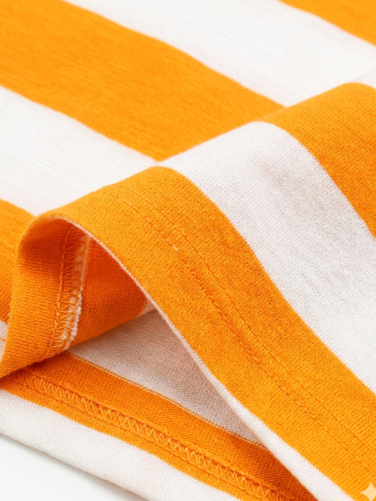 Sonic the Hedgehog Boys' Striped T-Shirt – Vibrant Orange & White