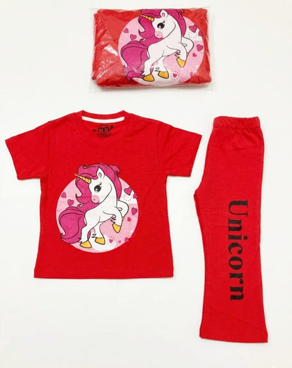 Little Girls' Magical Unicorn Cotton Two-Piece Suit