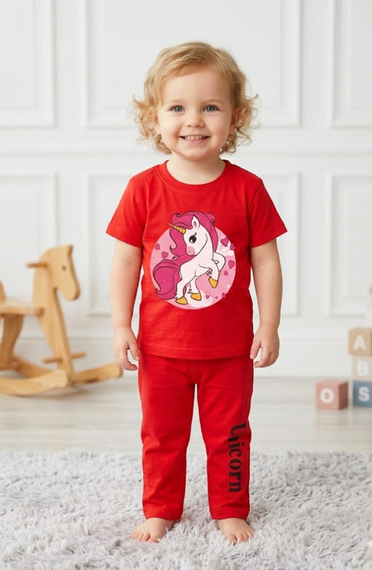Little Girls' Magical Unicorn Cotton Two-Piece Suit