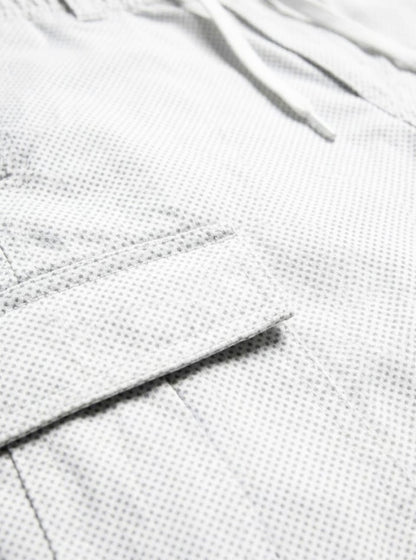 Baby Toss Boys' Premium Micro-Dot Cargo Shorts - Off-White & Black