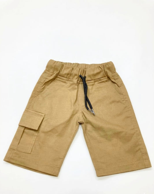 Baby Toss Boys' Premium Cotton Cargo Shorts - Classic Khaki