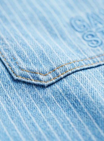Boys' Levi's Striped Light Blue Denim Cargo Shorts - Casual Summer Wear