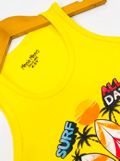 Minnie Minors Kids Surf All Day Sleeveless Tank Tops Combo Pack (Pack of 3) | Soft & Breathable Summer Vests for Boys