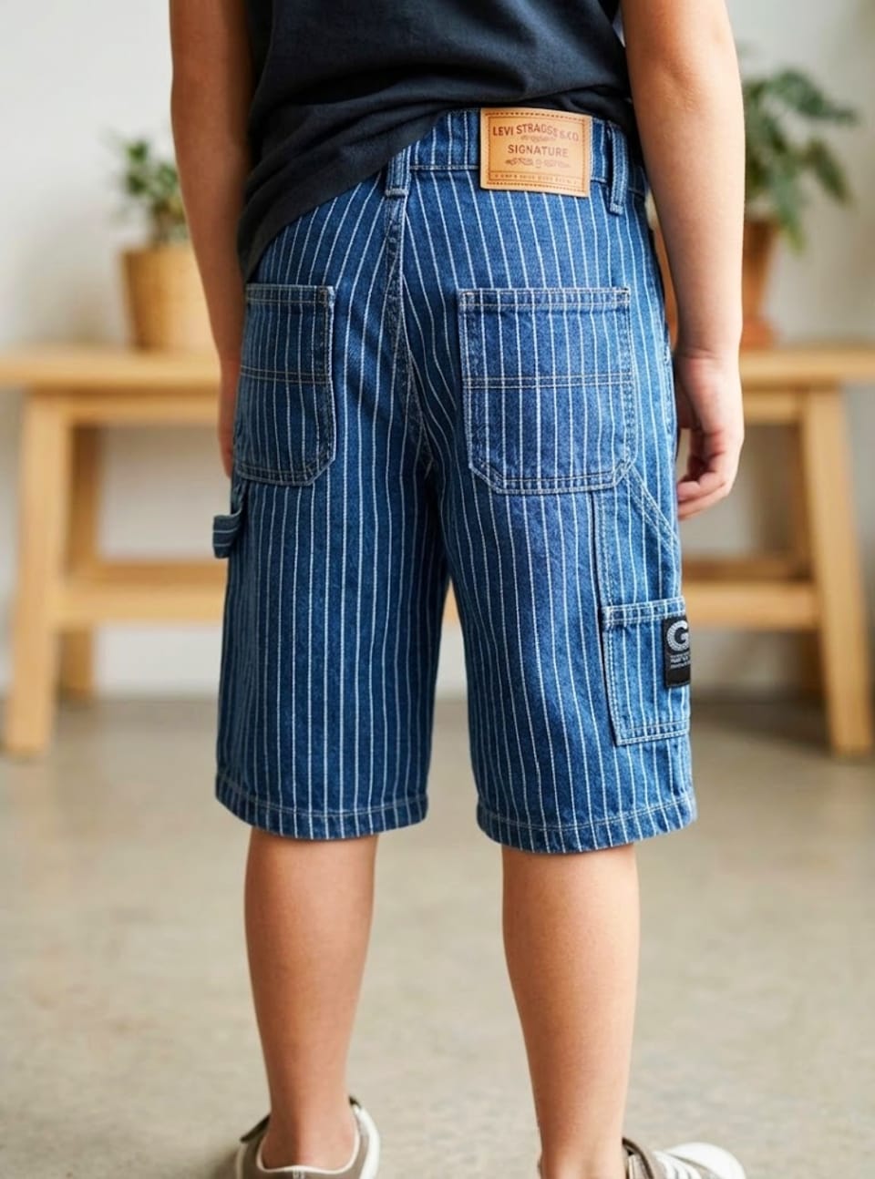 Boys' Levi's Signature Pinstriped Denim Cargo Shorts