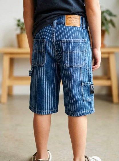 Boys' Levi's Signature Pinstriped Denim Cargo Shorts