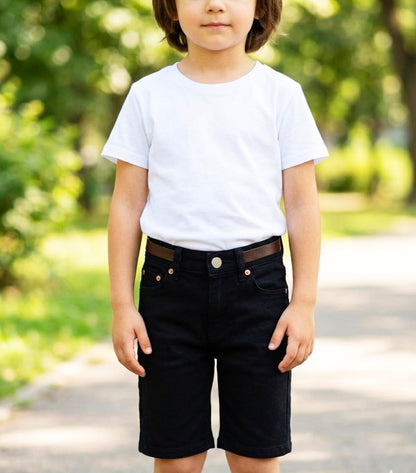 True Indigo Premium Deep Black Denim Shorts – Classic & Durable Design