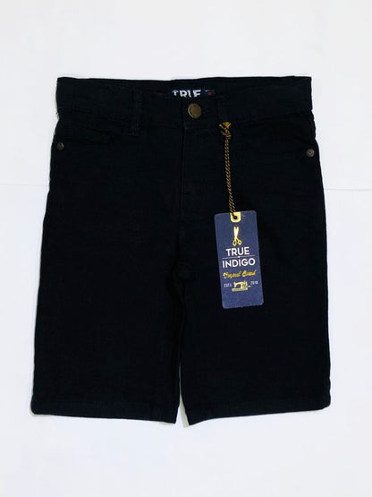 True Indigo Premium Deep Black Denim Shorts – Classic & Durable Design