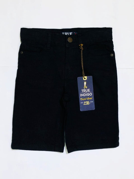 True Indigo Premium Deep Black Denim Shorts – Classic & Durable Design